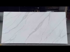 3200x1600mm Tableaux de cuisine en quartz blanc résistant aux rayures
