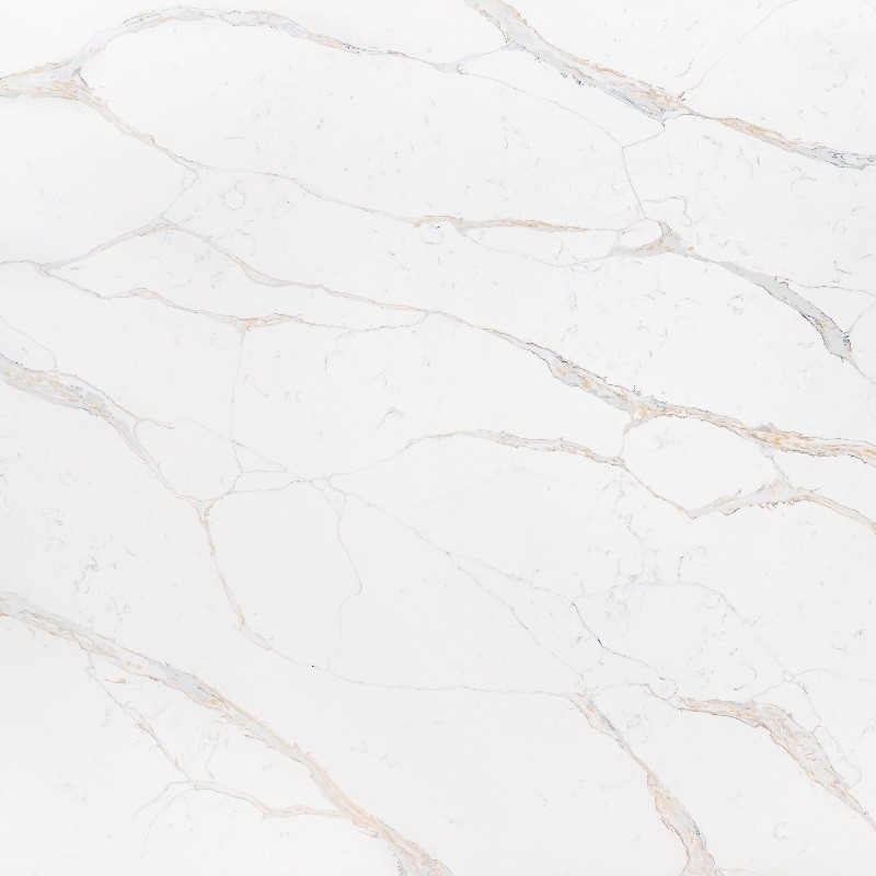 Détails d'or de Calacatta Très bon Quartz Surface 2/3 Cm Vanité de salle de bain Résistance à la flexion 40-70
