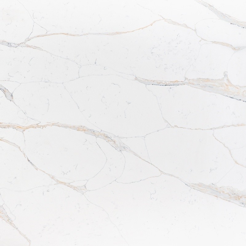 Détails d'or de Calacatta Très bon Quartz Surface 2/3 Cm Vanité de salle de bain Résistance à la flexion 40-70