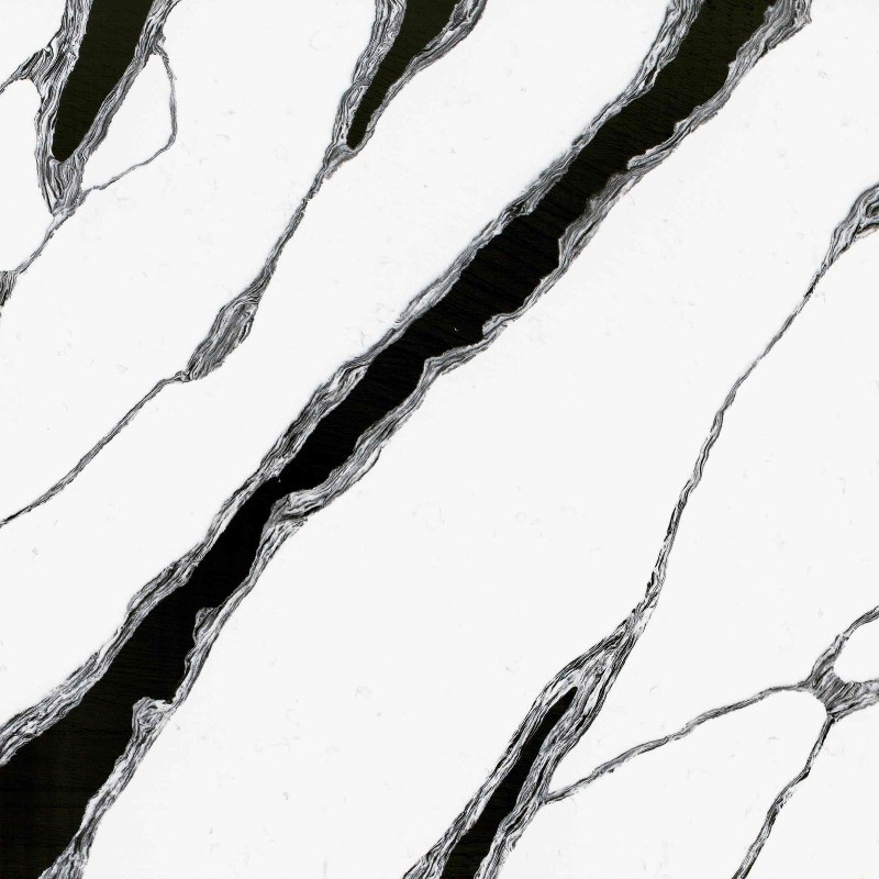 Panda blanc quartz noir et blanc résistance à la flexion 40-70 haut comptoirs de quartz nettoyage sans effort