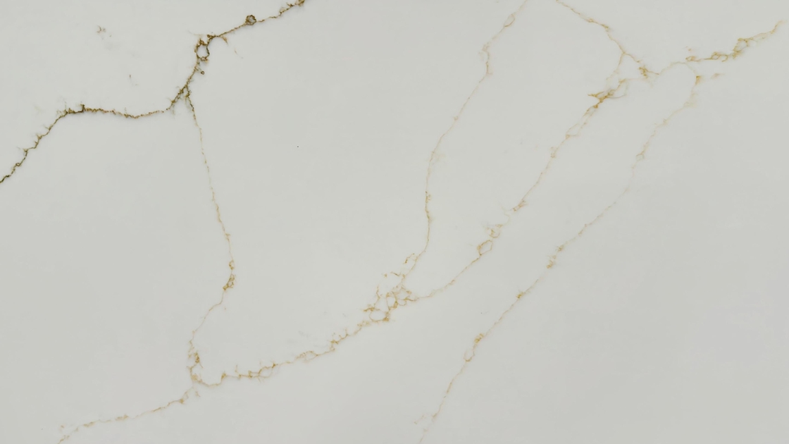 OLK2335 Pierre de quartz Super Jumbo pour plan de travail de cuisine avec matières premières recyclables et propriétés antimicrobiennes pour un design écologique
