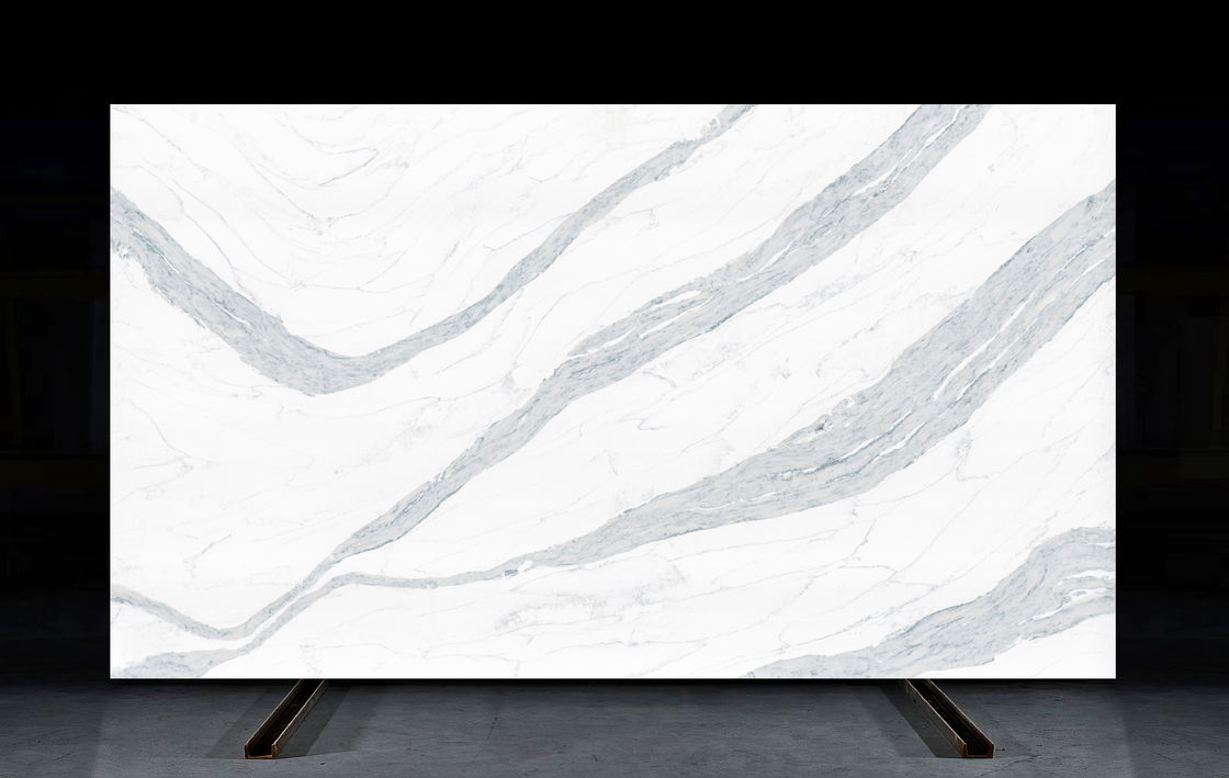 OLK7526 Surfaces en quartz imitation pierre naturelle à fortes vagues, préférées des entrepreneurs et grossistes